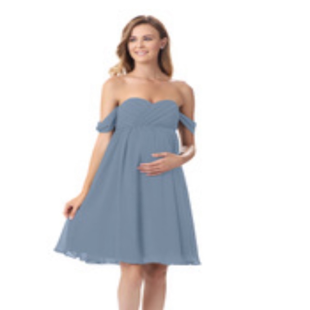 Azazie. Gemma. Chiffon Maternity Dress. - Picture 3 of 5